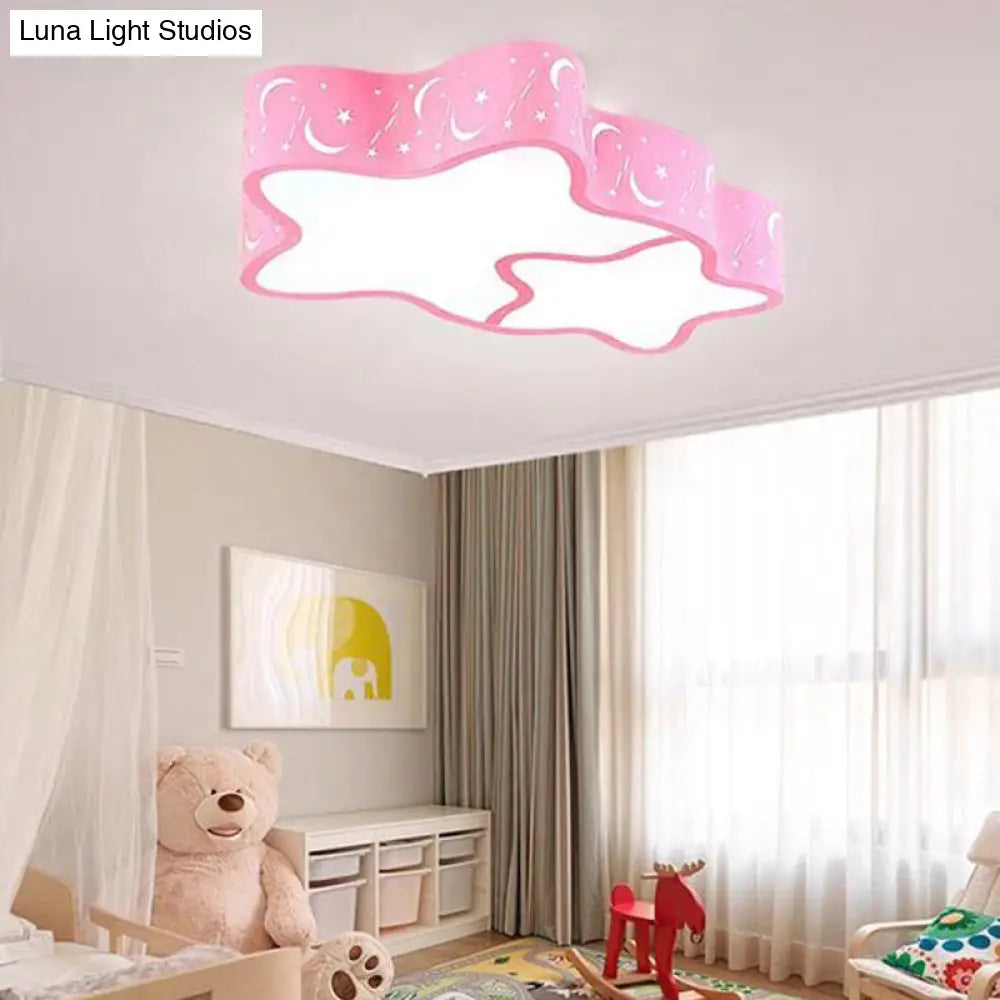 DecorBites™ Cartoon LED Flush Mount Ceiling Light for Classrooms - Star Shade Acrylic Fixture