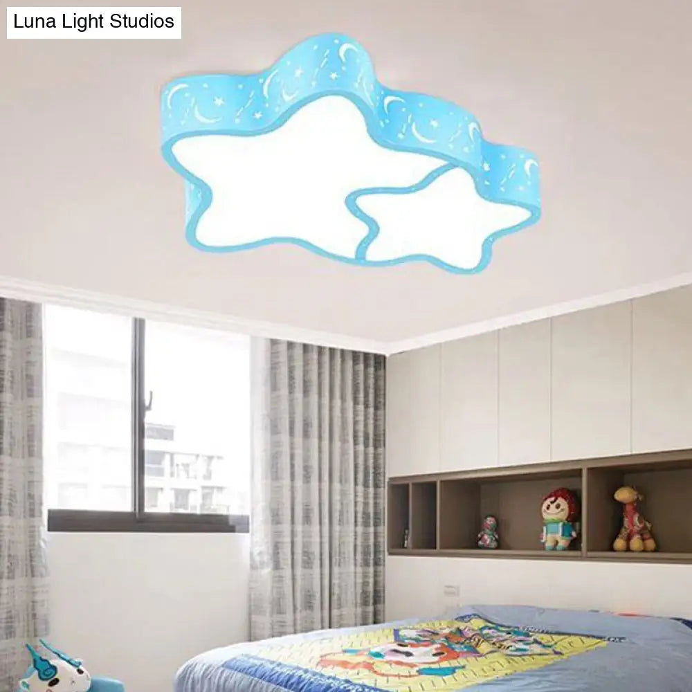 DecorBites™ Cartoon LED Flush Mount Ceiling Light for Classrooms - Star Shade Acrylic Fixture