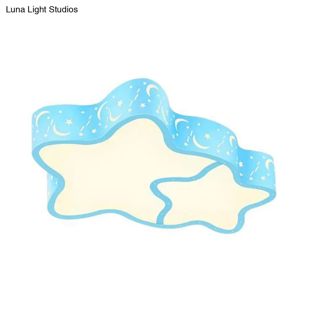 DecorBites™ Cartoon LED Flush Mount Ceiling Light for Classrooms - Star Shade Acrylic Fixture