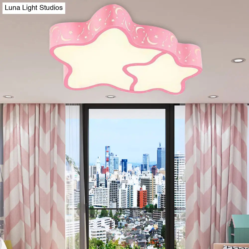 DecorBites™ Cartoon LED Flush Mount Ceiling Light for Classrooms - Star Shade Acrylic Fixture