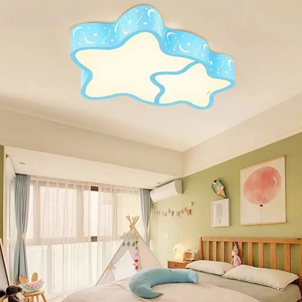 DecorBites™ Cartoon LED Flush Mount Ceiling Light for Classrooms - Star Shade Acrylic Fixture