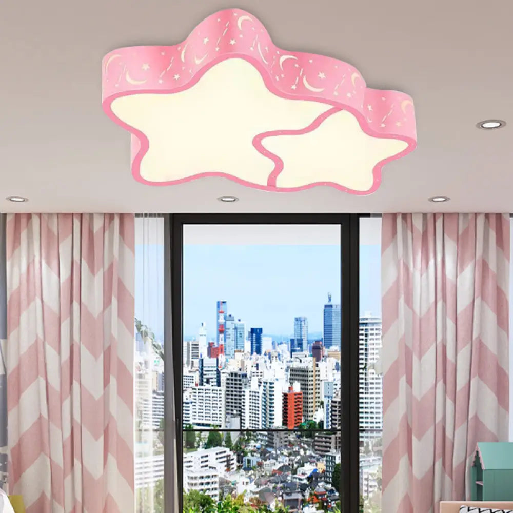 DecorBites™ Cartoon LED Flush Mount Ceiling Light for Classrooms - Star Shade Acrylic Fixture