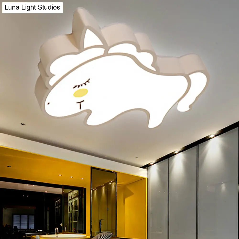 DecorBites™ Cartoon LED Flush Mount Ceiling Light for Kindergarten with White Acrylic Fixture