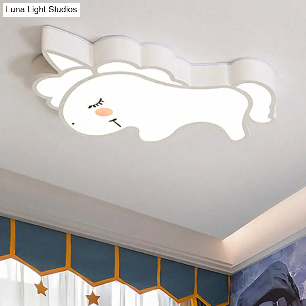 DecorBites™ Cartoon LED Flush Mount Ceiling Light for Kindergarten with White Acrylic Fixture
