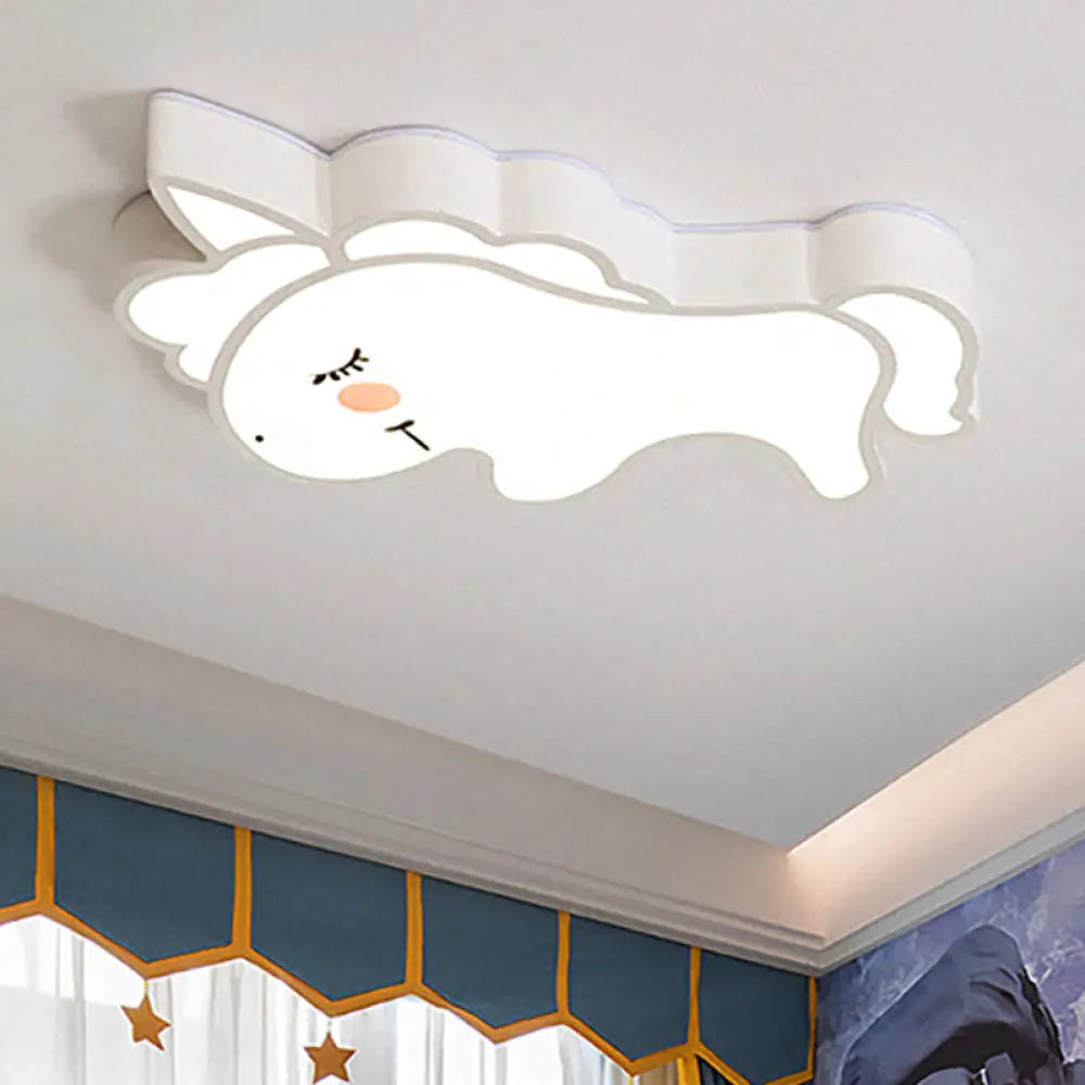 DecorBites™ Cartoon LED Flush Mount Ceiling Light for Kindergarten with White Acrylic Fixture