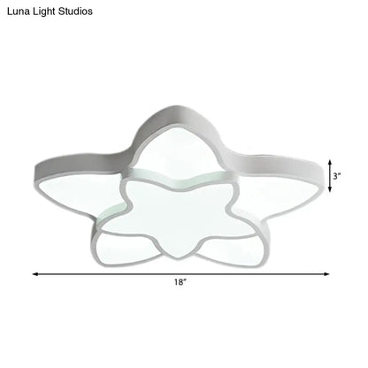 DecorBites™ DecorBites™ Cartoon LED Flush Mount Light: مصباح سقف أكريليك نابض بالحياة ذو نجمتين للممر وغرفة نوم الأطفال
