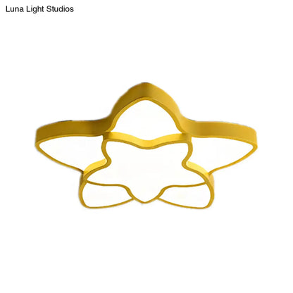 DecorBites™ DecorBites™ Cartoon LED Flush Mount Light: مصباح سقف أكريليك نابض بالحياة ذو نجمتين للممر وغرفة نوم الأطفال