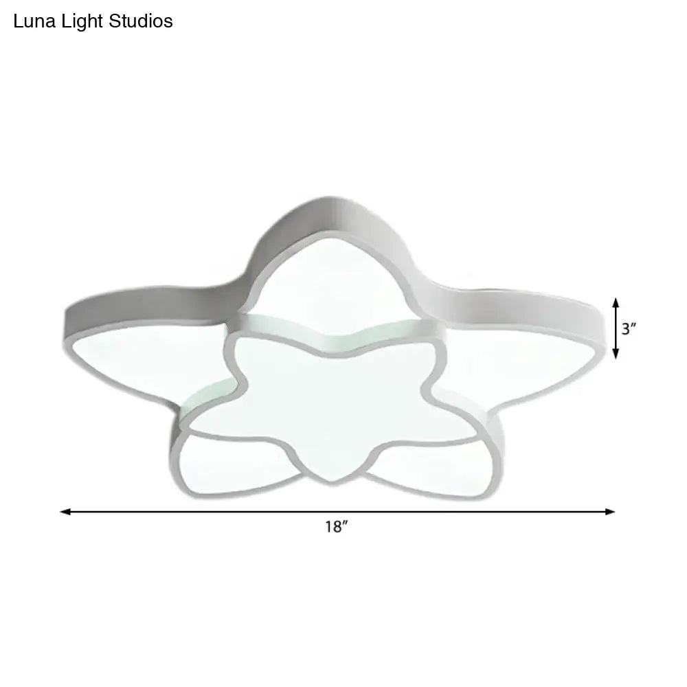 DecorBites™ DecorBites™ Cartoon LED Flush Mount Light: مصباح سقف أكريليك نابض بالحياة ذو نجمتين للممر وغرفة نوم الأطفال