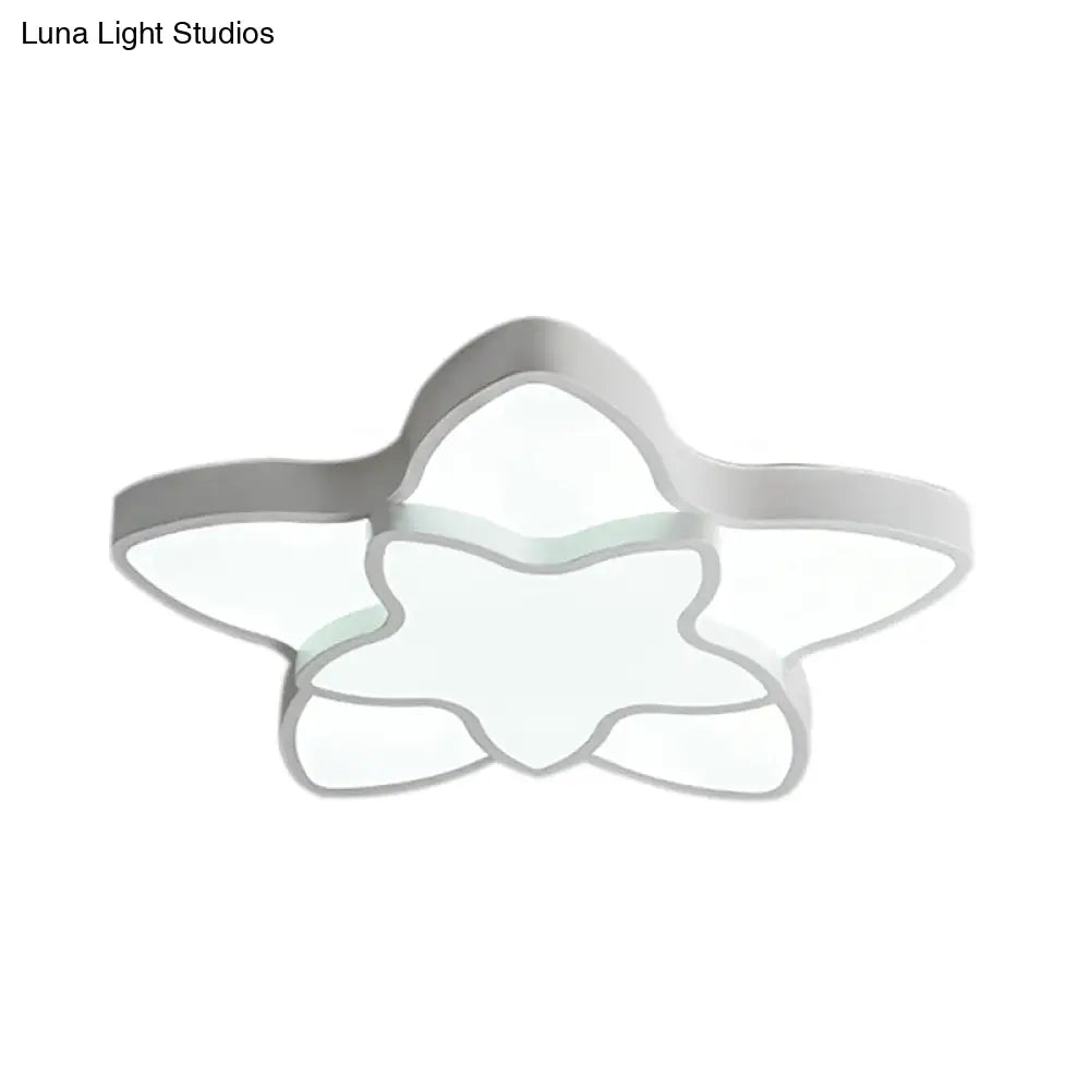 DecorBites™ DecorBites™ Cartoon LED Flush Mount Light: مصباح سقف أكريليك نابض بالحياة ذو نجمتين للممر وغرفة نوم الأطفال