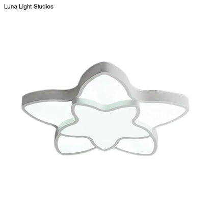 DecorBites™ DecorBites™ Cartoon LED Flush Mount Light: مصباح سقف أكريليك نابض بالحياة ذو نجمتين للممر وغرفة نوم الأطفال