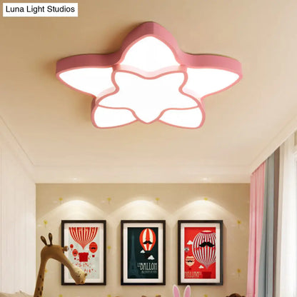 DecorBites™ DecorBites™ Cartoon LED Flush Mount Light: مصباح سقف أكريليك نابض بالحياة ذو نجمتين للممر وغرفة نوم الأطفال