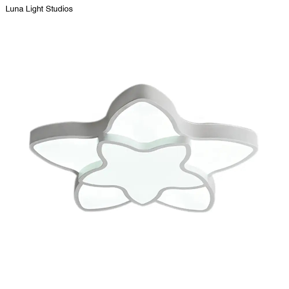 DecorBites™ DecorBites™ Cartoon LED Flush Mount Light: مصباح سقف أكريليك نابض بالحياة ذو نجمتين للممر وغرفة نوم الأطفال