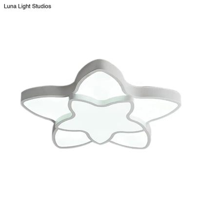DecorBites™ DecorBites™ Cartoon LED Flush Mount Light: مصباح سقف أكريليك نابض بالحياة ذو نجمتين للممر وغرفة نوم الأطفال
