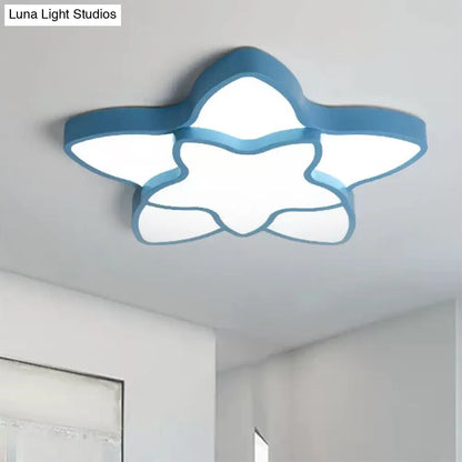 DecorBites™ DecorBites™ Cartoon LED Flush Mount Light: مصباح سقف أكريليك نابض بالحياة ذو نجمتين للممر وغرفة نوم الأطفال