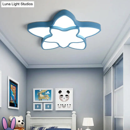 DecorBites™ DecorBites™ Cartoon LED Flush Mount Light: مصباح سقف أكريليك نابض بالحياة ذو نجمتين للممر وغرفة نوم الأطفال