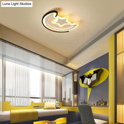 ديكوربايتس™ مصباح LED بتصميم رسوم متحركة لغرفة الدراسة - تركيبات سقف أكريليك على شكل قمر ونجمة