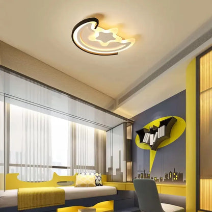 ديكوربايتس™ مصباح LED بتصميم رسوم متحركة لغرفة الدراسة - تركيبات سقف أكريليك على شكل قمر ونجمة