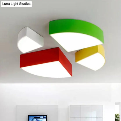 DecorBites™ Cartoon LED Tangram Flush Mount Ceiling Light for Living Room - Acrylic Fixture