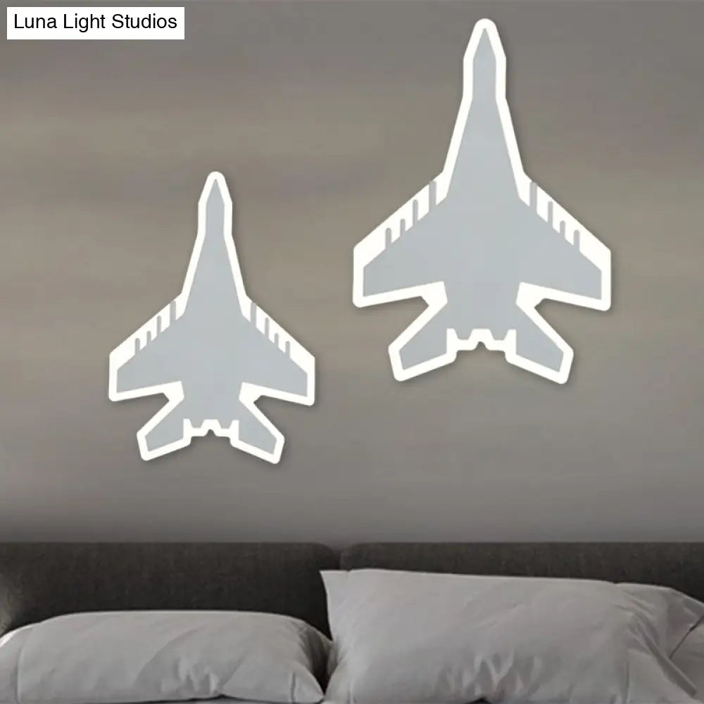 Aplique de pared LED con diseño de dibujos animados - Iluminación empotrada para dormitorio infantil Jet en blanco/azul