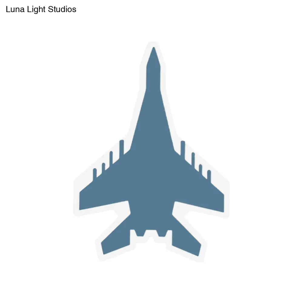 Aplique de pared LED con diseño de dibujos animados - Iluminación empotrada para dormitorio infantil Jet en blanco/azul