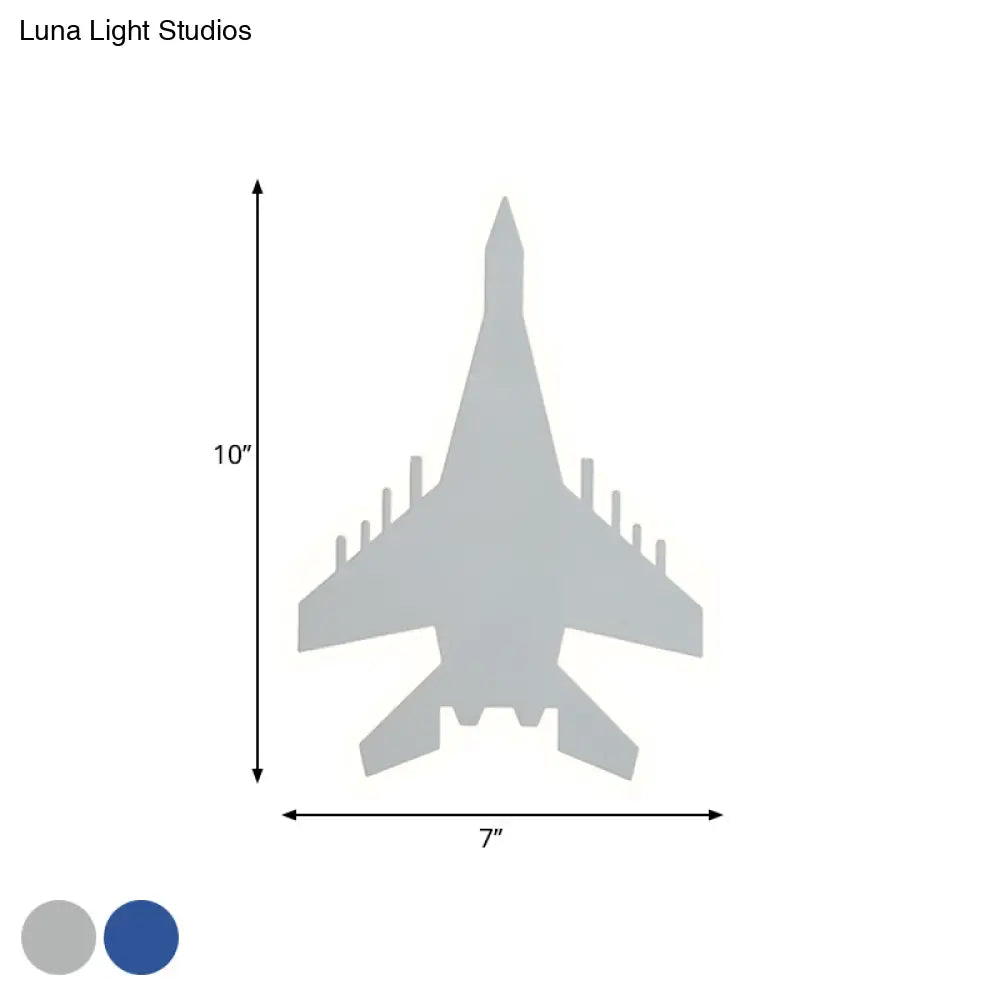 Aplique de pared LED con diseño de dibujos animados - Iluminación empotrada para dormitorio infantil Jet en blanco/azul