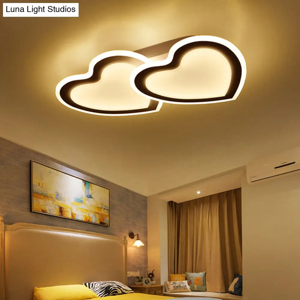 DecorBites™ Cartoon Loving Heart LED Flush Ceiling Light for Hotel Living Room