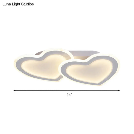 DecorBites™ Cartoon Loving Heart LED Flush Ceiling Light for Hotel Living Room