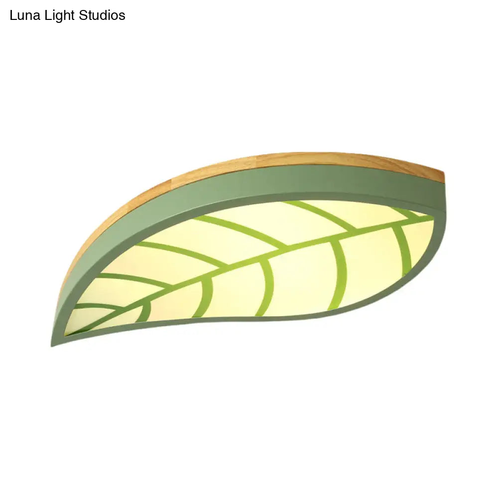DecorBites™ Cartoon Macaron LED Ceiling Light for Child Bedroom - Metal Acrylic Leaf Design