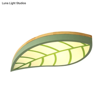 DecorBites™ Cartoon Macaron LED Ceiling Light for Child Bedroom - Metal Acrylic Leaf Design