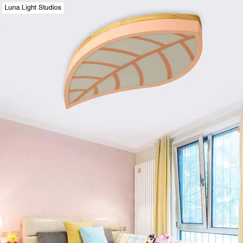 DecorBites™ Cartoon Macaron LED Ceiling Light for Child Bedroom - Metal Acrylic Leaf Design