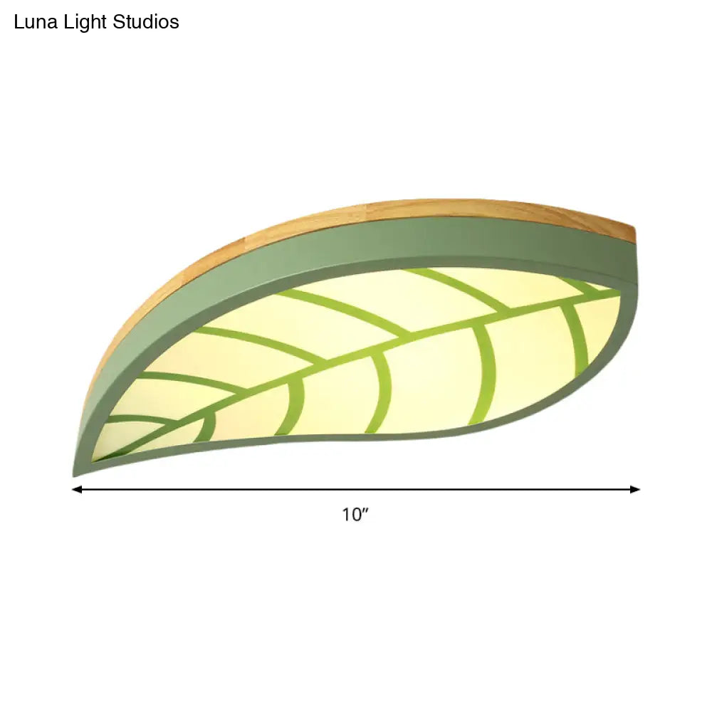 DecorBites™ Cartoon Macaron LED Ceiling Light for Child Bedroom - Metal Acrylic Leaf Design