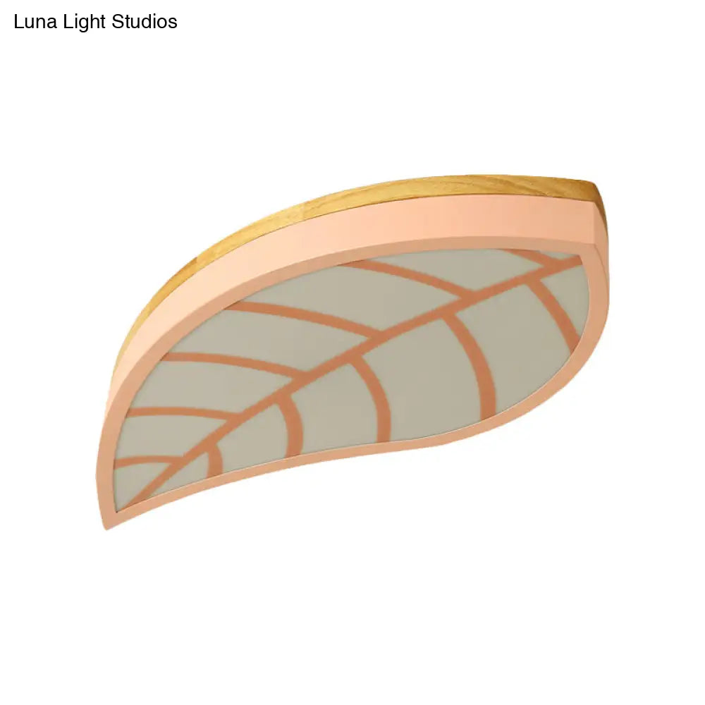 DecorBites™ Cartoon Macaron LED Ceiling Light for Child Bedroom - Metal Acrylic Leaf Design