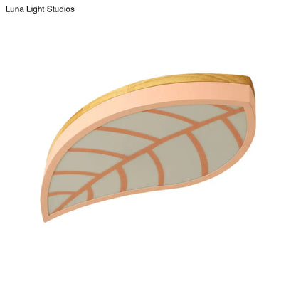 DecorBites™ Cartoon Macaron LED Ceiling Light for Child Bedroom - Metal Acrylic Leaf Design