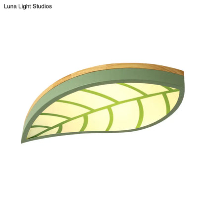 DecorBites™ Cartoon Macaron LED Ceiling Light for Child Bedroom - Metal Acrylic Leaf Design