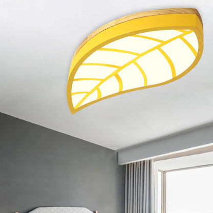 DecorBites™ Cartoon Macaron LED Ceiling Light for Child Bedroom - Metal Acrylic Leaf Design