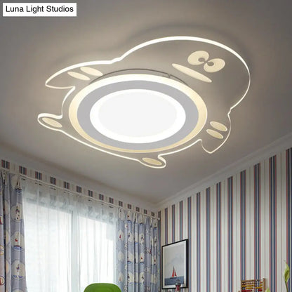 Lámpara de techo LED empotrada DecorBites™ con diseño de pingüino de dibujos animados - Aplique acrílico transparente para dormitorio 