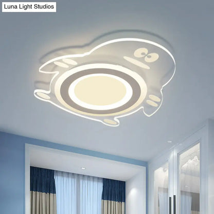Lámpara de techo LED empotrada DecorBites™ con diseño de pingüino de dibujos animados - Aplique acrílico transparente para dormitorio 