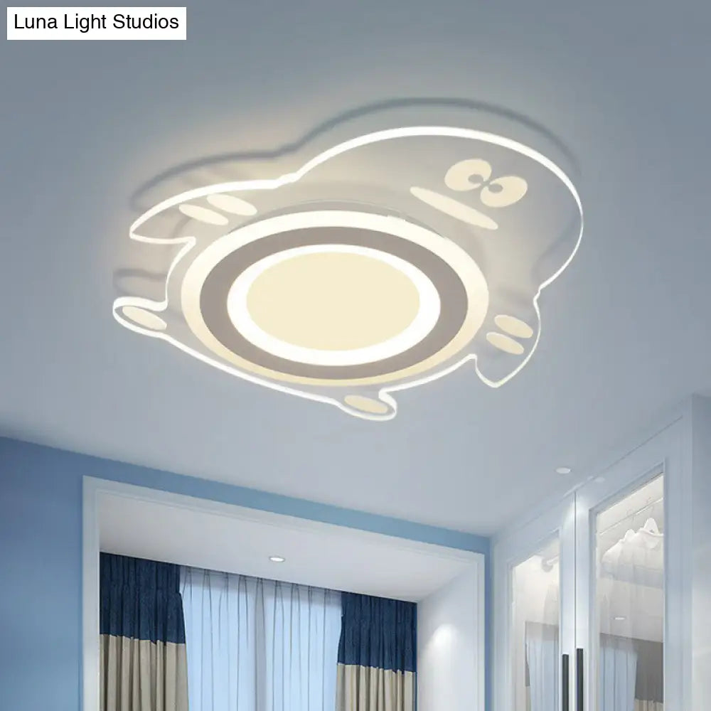 Lámpara de techo LED empotrada DecorBites™ con diseño de pingüino de dibujos animados - Aplique acrílico transparente para dormitorio 