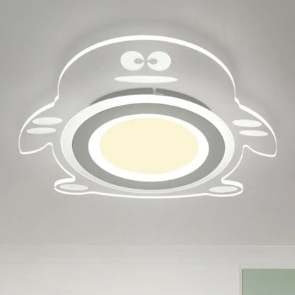 Lámpara de techo LED empotrada DecorBites™ con diseño de pingüino de dibujos animados - Aplique acrílico transparente para dormitorio 