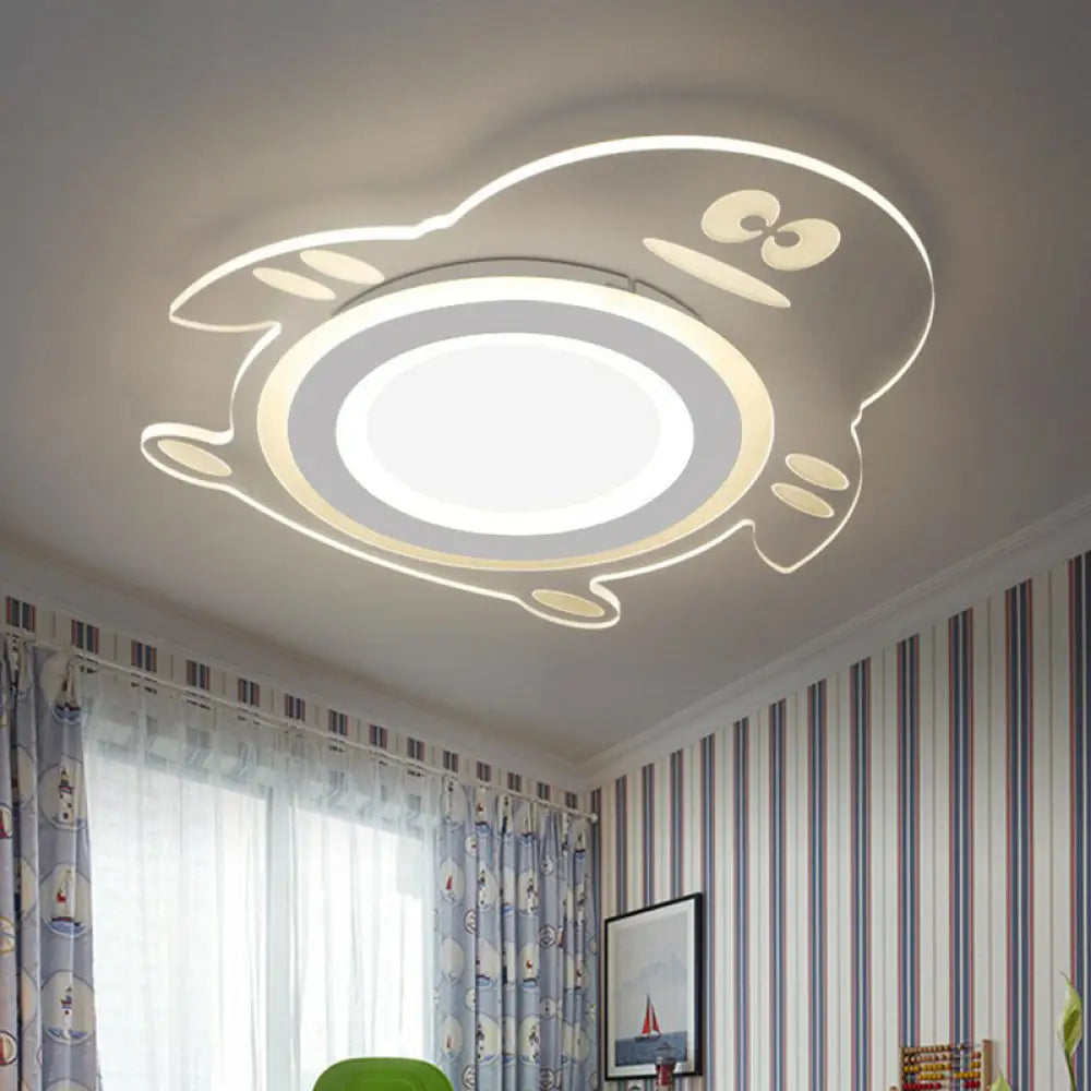 Lámpara de techo LED empotrada DecorBites™ con diseño de pingüino de dibujos animados - Aplique acrílico transparente para dormitorio 