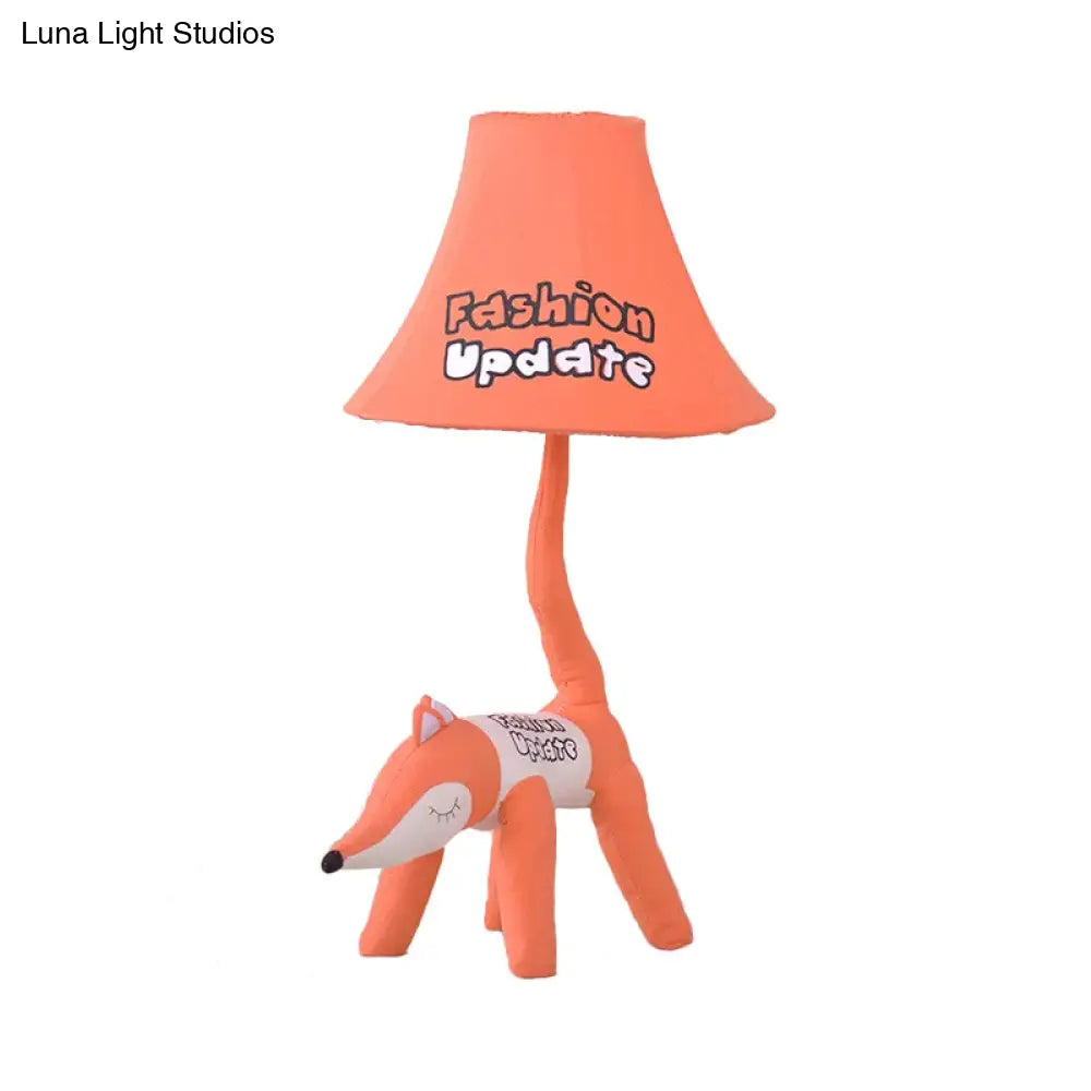 مصباح قراءة كرتوني: مصباح مكتبي من القماش بتصميم حيوانات مرحة لغرفة نوم الطفل