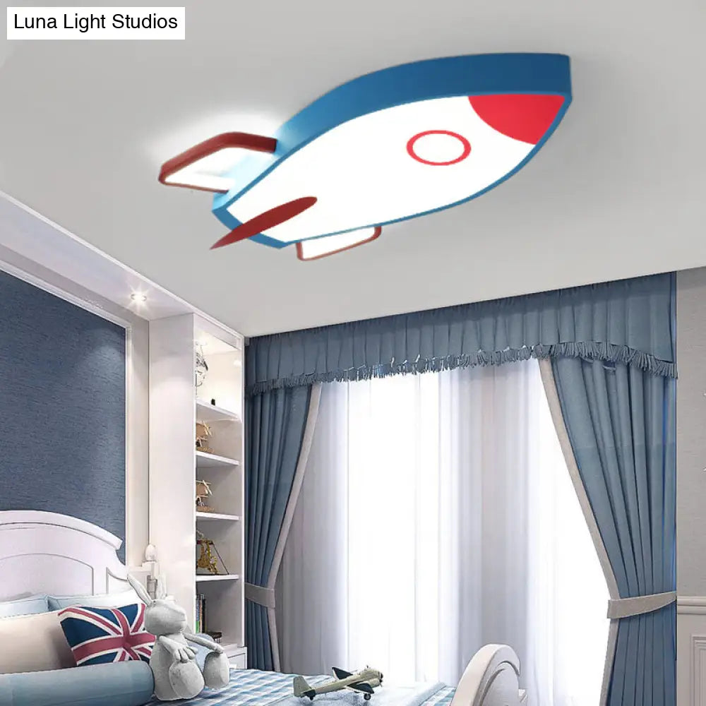 DecorBites™ Cartoon Style Blue LED Ceiling Light with Flush Mount - Perfect for Bedroom and Warm/White Light Options
