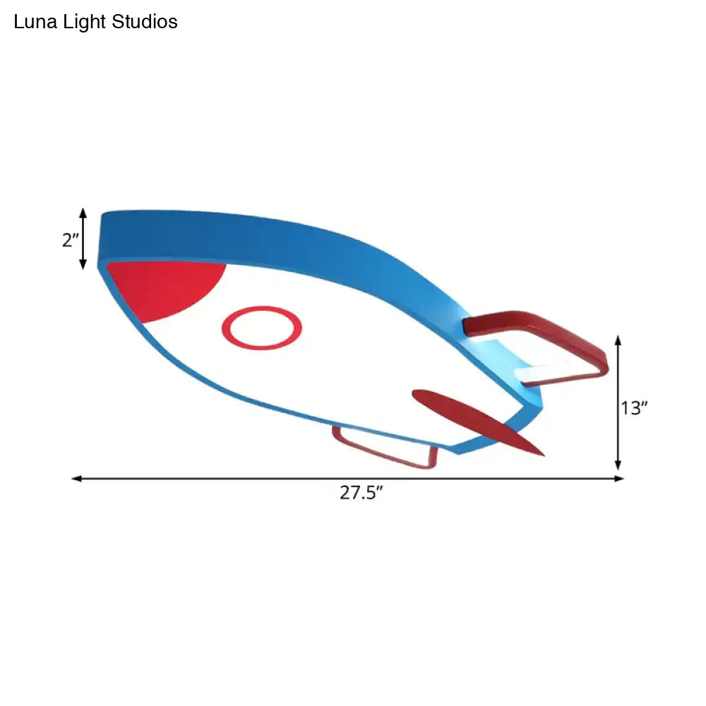 DecorBites™ Cartoon Style Blue LED Ceiling Light with Flush Mount - Perfect for Bedroom and Warm/White Light Options