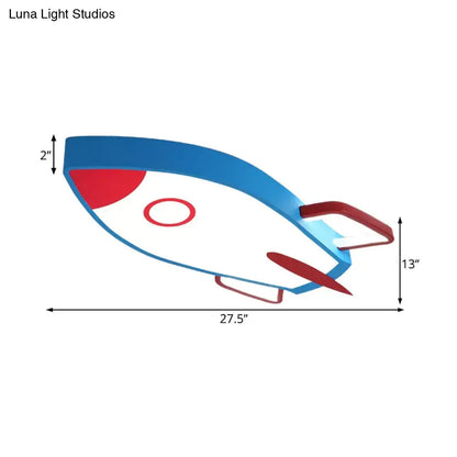 DecorBites™ Cartoon Style Blue LED Ceiling Light with Flush Mount - Perfect for Bedroom and Warm/White Light Options