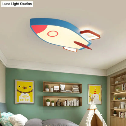 DecorBites™ Cartoon Style Blue LED Ceiling Light with Flush Mount - Perfect for Bedroom and Warm/White Light Options