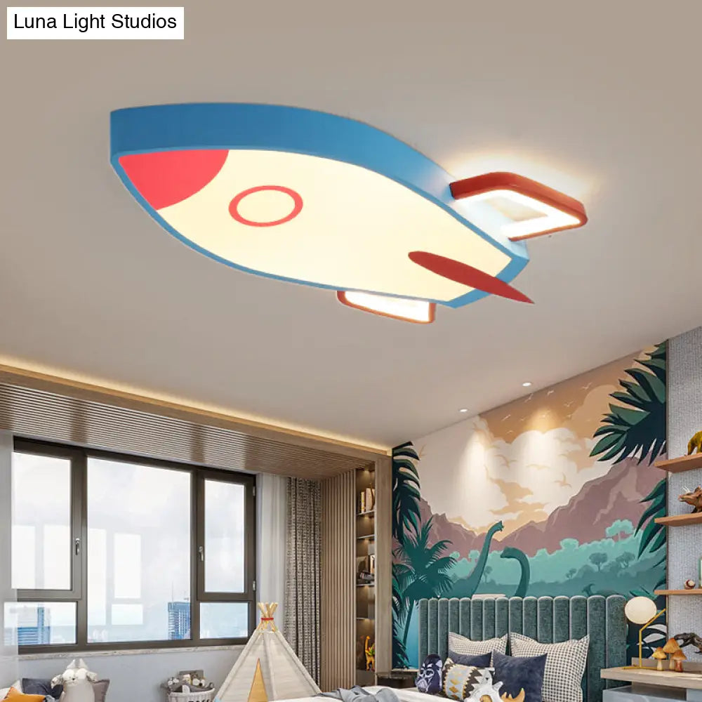 DecorBites™ Cartoon Style Blue LED Ceiling Light with Flush Mount - Perfect for Bedroom and Warm/White Light Options