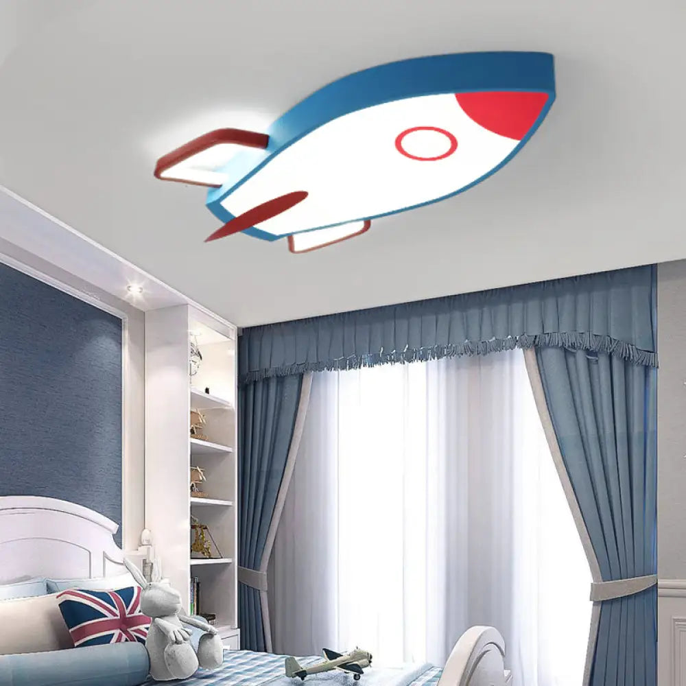 DecorBites™ Cartoon Style Blue LED Ceiling Light with Flush Mount - Perfect for Bedroom and Warm/White Light Options