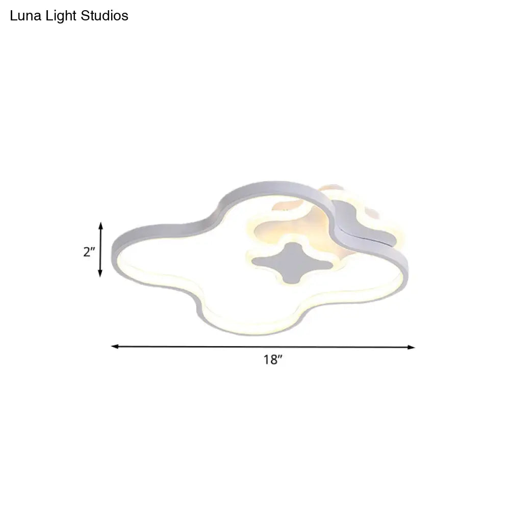 Lámpara de techo empotrada DecorBites™ con forma de trébol, estilo caricatura, LED, acrílica, luz cálida/blanca - Acabado blanco