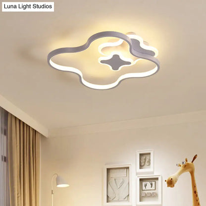 Lámpara de techo empotrada DecorBites™ con forma de trébol, estilo caricatura, LED, acrílica, luz cálida/blanca - Acabado blanco