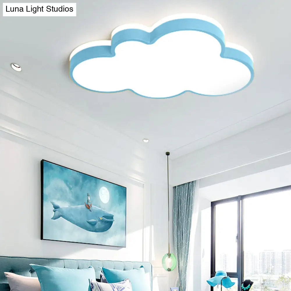 DecorBites™ Cartoon Style LED Pendant Light for Bedroom Ceiling - Yellow/White Cloud Shade, Acrylic and Metal